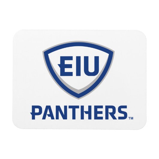 Oostelijk Illinois Panthers Shield & Wordmark Logo Magneet (Horizontaal)