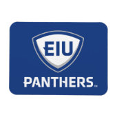 Oostelijk Illinois Panthers Shield & Wordmark Logo Magneet (Horizontaal)