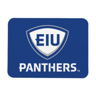 Oostelijk Illinois Panthers Shield & Wordmark Logo Magneet