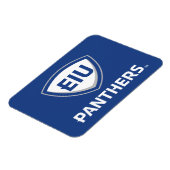 Oostelijk Illinois Panthers Shield & Wordmark Logo Magneet (Linkerzijde)