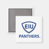 Oostelijk Illinois Panthers Shield & Wordmark Logo Magneet (Voorkant / Achterkant)