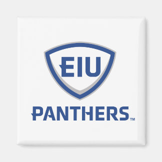 Oostelijk Illinois Panthers Shield & Wordmark Logo Magneet
