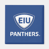 Oostelijk Illinois Panthers Shield & Wordmark Logo Magneet (Voorkant)