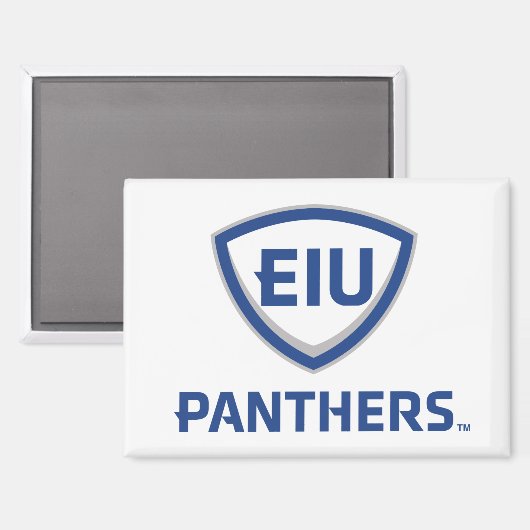 Oostelijk Illinois Panthers Shield & Wordmark Logo Magneet (Voorkant / Achterkant)