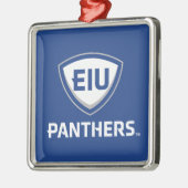 Oostelijk Illinois Panthers Shield & Wordmark Logo Metalen Ornament (Links)