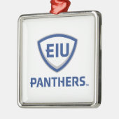 Oostelijk Illinois Panthers Shield & Wordmark Logo Metalen Ornament (Links)