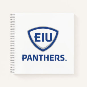 Oostelijk Illinois Panthers Shield & Wordmark Logo Notitieboek
