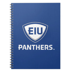 Oostelijk Illinois Panthers Shield & Wordmark Logo Notitieboek