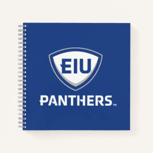 Oostelijk Illinois Panthers Shield & Wordmark Logo Notitieboek