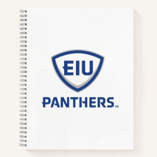 Oostelijk Illinois Panthers Shield & Wordmark Logo Notitieboek