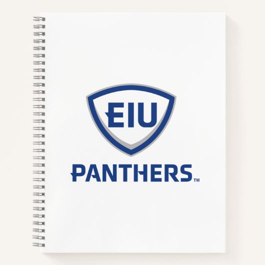 Oostelijk Illinois Panthers Shield & Wordmark Logo Notitieboek (Voorkant)