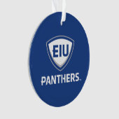 Oostelijk Illinois Panthers Shield & Wordmark Logo Ornament (voorkant)