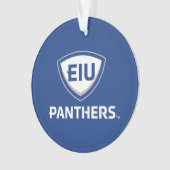 Oostelijk Illinois Panthers Shield & Wordmark Logo Ornament (voorkant)