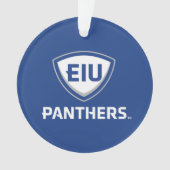 Oostelijk Illinois Panthers Shield & Wordmark Logo Ornament (voorkant)