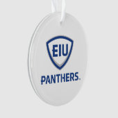 Oostelijk Illinois Panthers Shield & Wordmark Logo Ornament (voorkant)