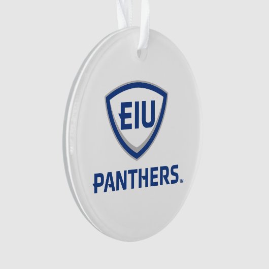 Oostelijk Illinois Panthers Shield & Wordmark Logo Ornament (voorkant)