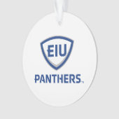 Oostelijk Illinois Panthers Shield & Wordmark Logo Ornament (voorkant)