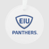 Oostelijk Illinois Panthers Shield & Wordmark Logo Ornament (voorkant)