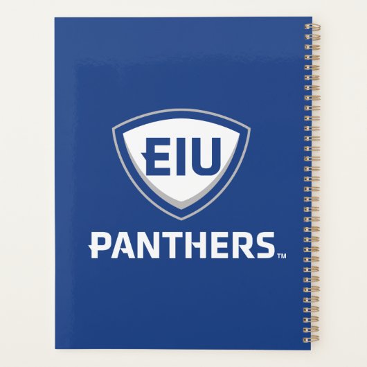 Oostelijk Illinois Panthers Shield & Wordmark Logo Planner (Achterkant)