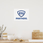 Oostelijk Illinois Panthers Shield & Wordmark Logo Poster (Keuken)