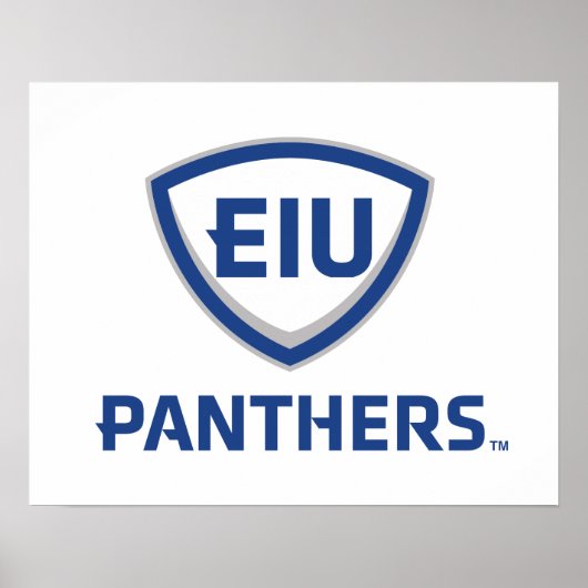 Oostelijk Illinois Panthers Shield & Wordmark Logo Poster (Voorkant)