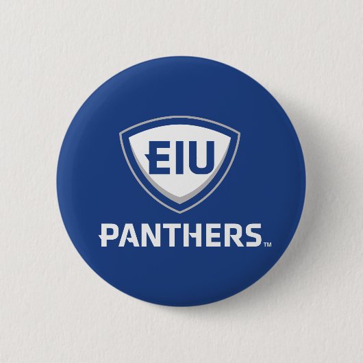 Oostelijk Illinois Panthers Shield & Wordmark Logo Ronde Button 5,7 Cm (Voorkant)