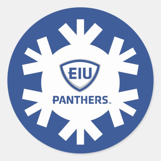 Oostelijk Illinois Panthers Shield & Wordmark Logo Ronde Sticker (Voorkant)