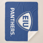 Oostelijk Illinois Panthers Shield & Wordmark Logo Sherpa Deken (Voorkant)
