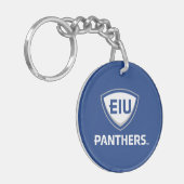 Oostelijk Illinois Panthers Shield & Wordmark Logo Sleutelhanger (Voorkant Links)