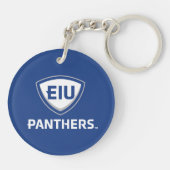 Oostelijk Illinois Panthers Shield & Wordmark Logo Sleutelhanger (Achterkant)