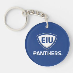 Oostelijk Illinois Panthers Shield & Wordmark Logo Sleutelhanger