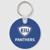 Oostelijk Illinois Panthers Shield & Wordmark Logo Sleutelhanger (Voorkant)