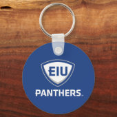 Oostelijk Illinois Panthers Shield & Wordmark Logo Sleutelhanger (Achterkant)