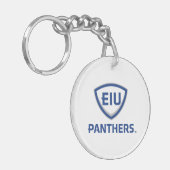 Oostelijk Illinois Panthers Shield & Wordmark Logo Sleutelhanger (Voorkant Links)