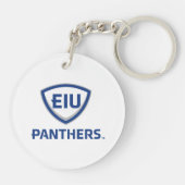 Oostelijk Illinois Panthers Shield & Wordmark Logo Sleutelhanger (Achterkant)