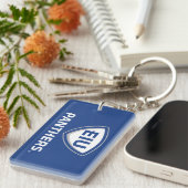 Oostelijk Illinois Panthers Shield & Wordmark Logo Sleutelhanger (Voorkant Rechts)