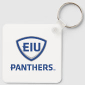 Oostelijk Illinois Panthers Shield & Wordmark Logo Sleutelhanger (Achterkant)