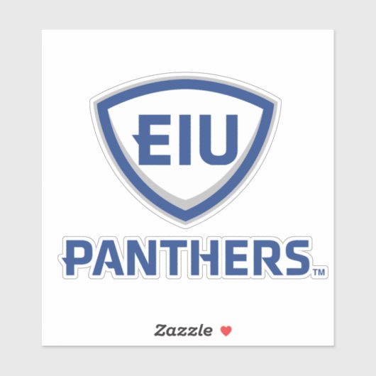 Oostelijk Illinois Panthers Shield & Wordmark Logo Sticker (Vel)