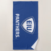 Oostelijk Illinois Panthers Shield & Wordmark Logo Strandlaken (Voorkant)