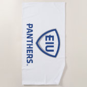 Oostelijk Illinois Panthers Shield & Wordmark Logo Strandlaken (Voorkant)