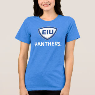 Oostelijk Illinois Panthers Shield & Wordmark Logo Tri-Blend Shirt