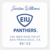 Oostelijk Illinois Panthers Shield & Wordmark Logo Vierkante Sticker (Voorkant)
