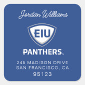 Oostelijk Illinois Panthers Shield & Wordmark Logo Vierkante Sticker (Voorkant)