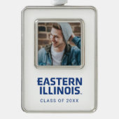 Oostelijk Illinois University Wordmark Logo 2 Verzilverd Omlijst Ornament (Voorkant)