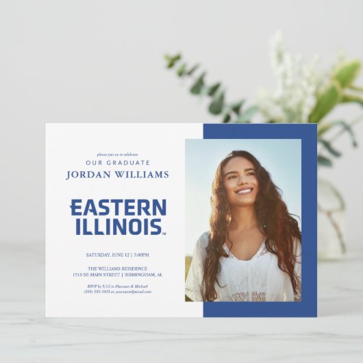 Oostelijk Illinois University Wordmark Logo Aankondiging (Staand voorkant)