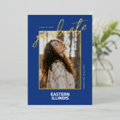 Oostelijk Illinois University Wordmark Logo Folie Uitnodiging (Staand Voorkant)