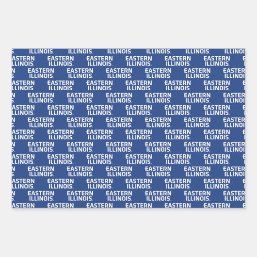 Oostelijk Illinois University Wordmark Logo Inpakpapier Vel (Voorkant 3)