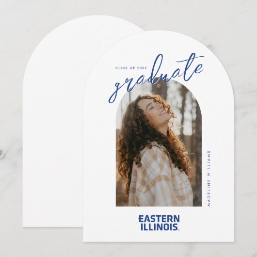 Oostelijk Illinois University Wordmark Logo Kaart (Voorkant / Achterkant)