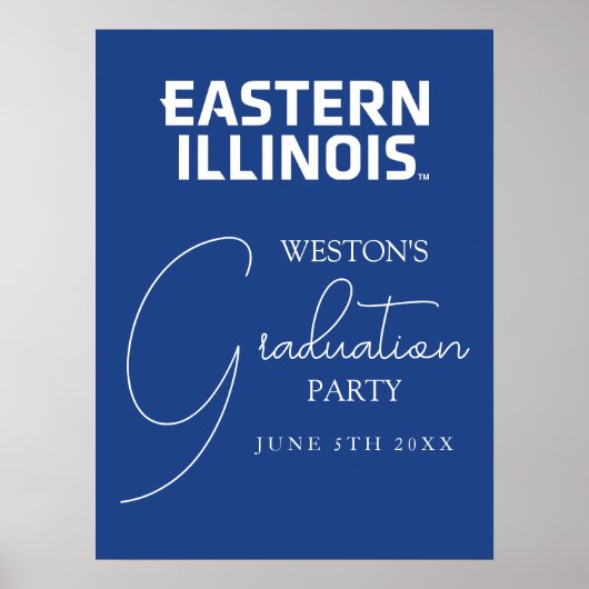 Oostelijk Illinois University Wordmark Logo Poster (Voorkant)