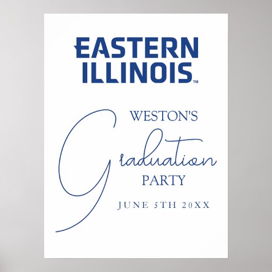 Oostelijk Illinois University Wordmark Logo Poster (Voorkant)